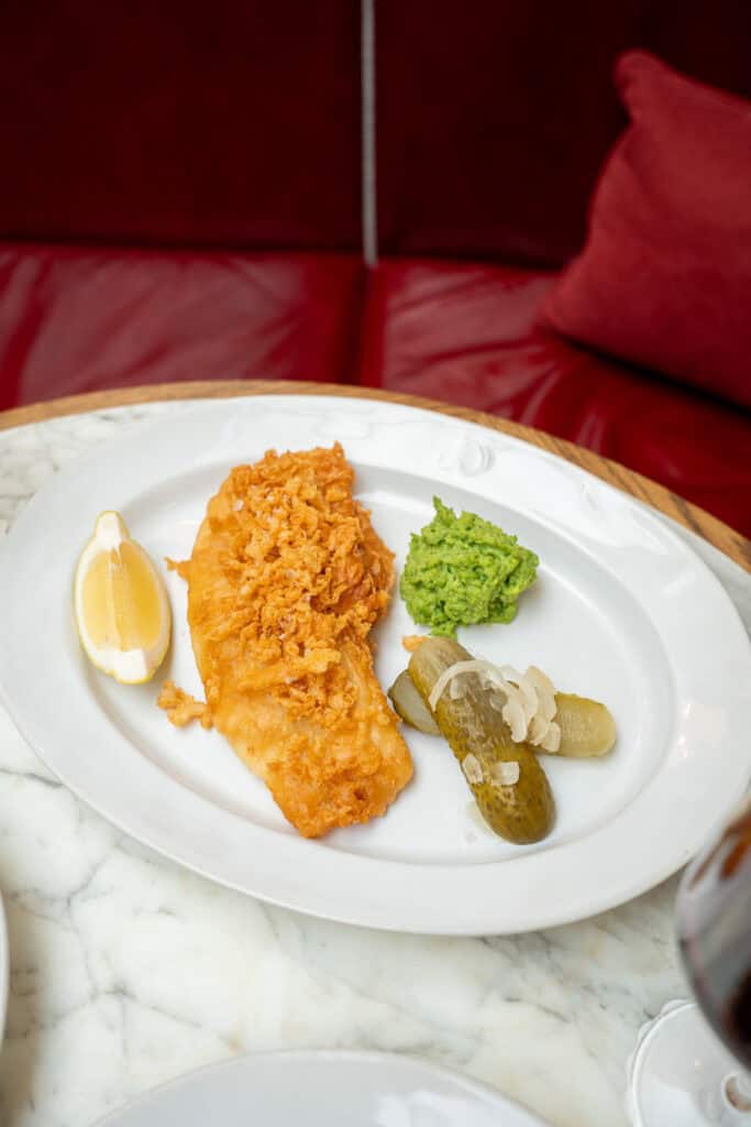 Birdseye shot of our fish & chips lunch special